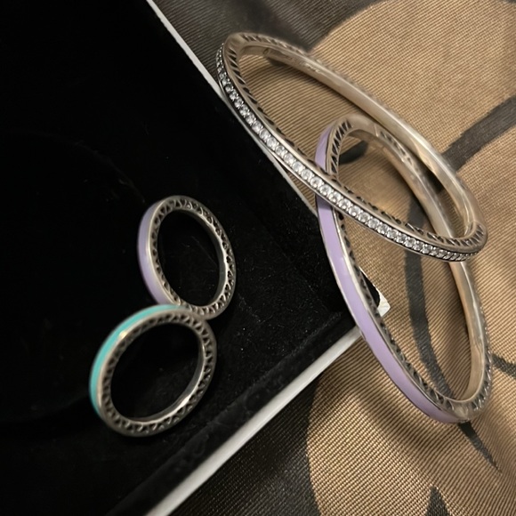 Pandora Set of 4 piece’s of bracelet and ring - Picture 4 of 11